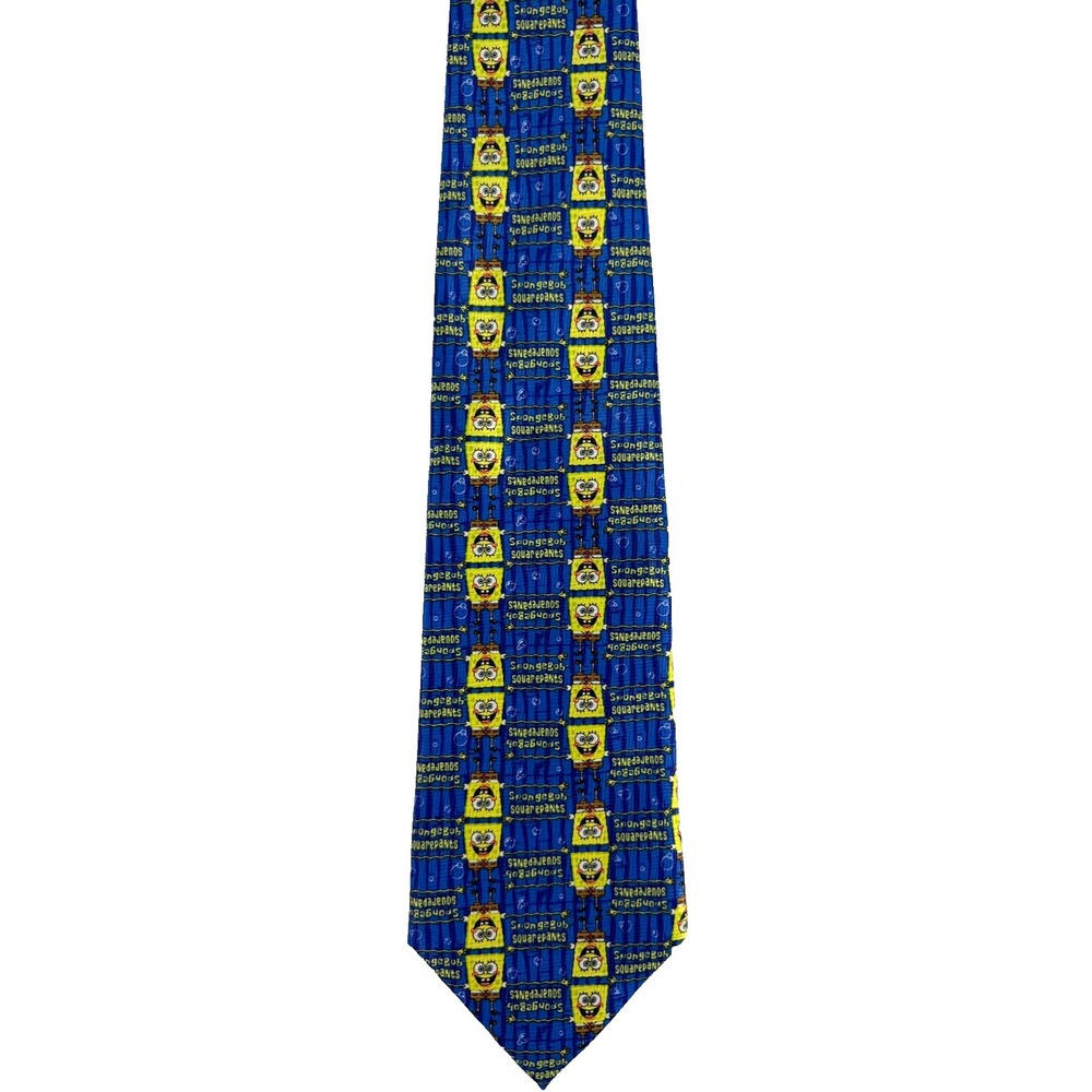 SpongeBob SquarePants Neck Tie Nickelodeon 2003 Blue Cartoon Men's Undersea